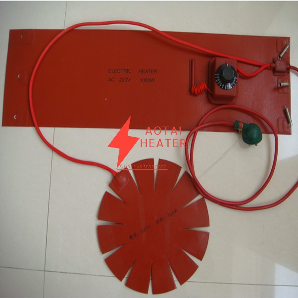 High Temperature 230V 600W 225*400mm Industrial Electric Silicone Rubber Heater Pad