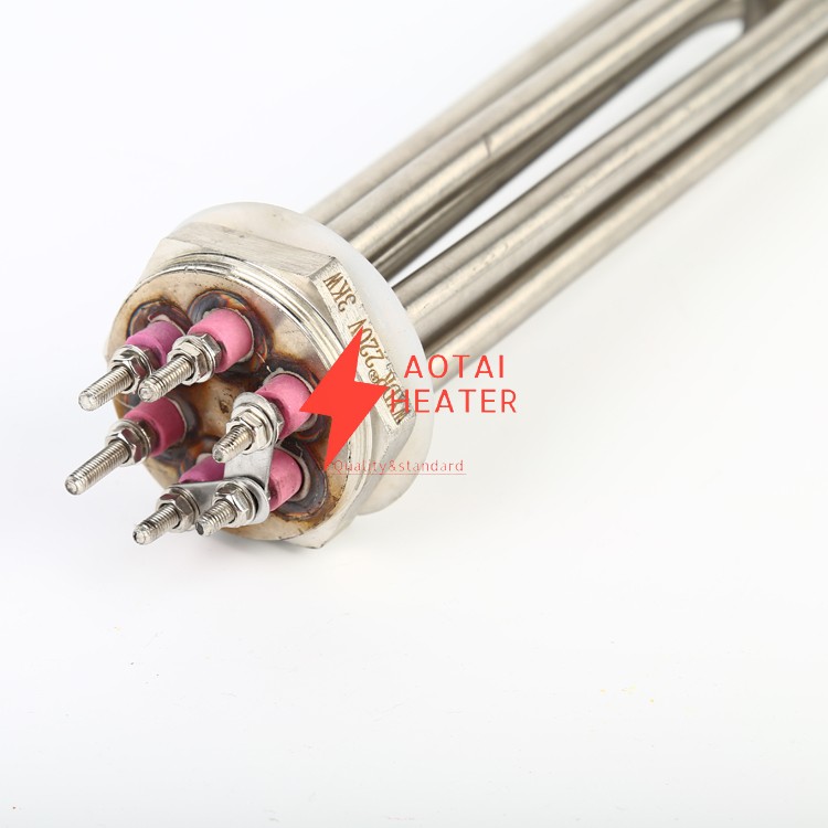 High Quality 240V 3 Phrase 10KW 3U Heating Tube Electric Flange Immersion Water Heater