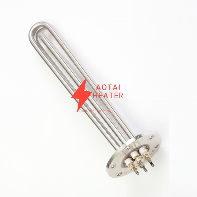 110V 9000W ID10*330MM Stainless Steel Electric Flange Immersion Heater with Plastic Cover