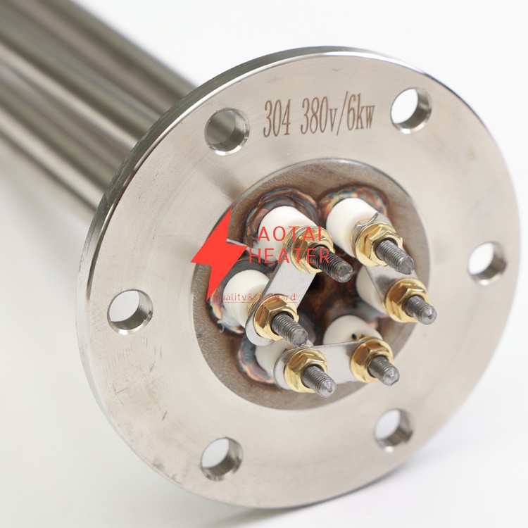 110V 9000W ID10*330MM Stainless Steel Electric Flange Immersion Heater with Plastic Cover
